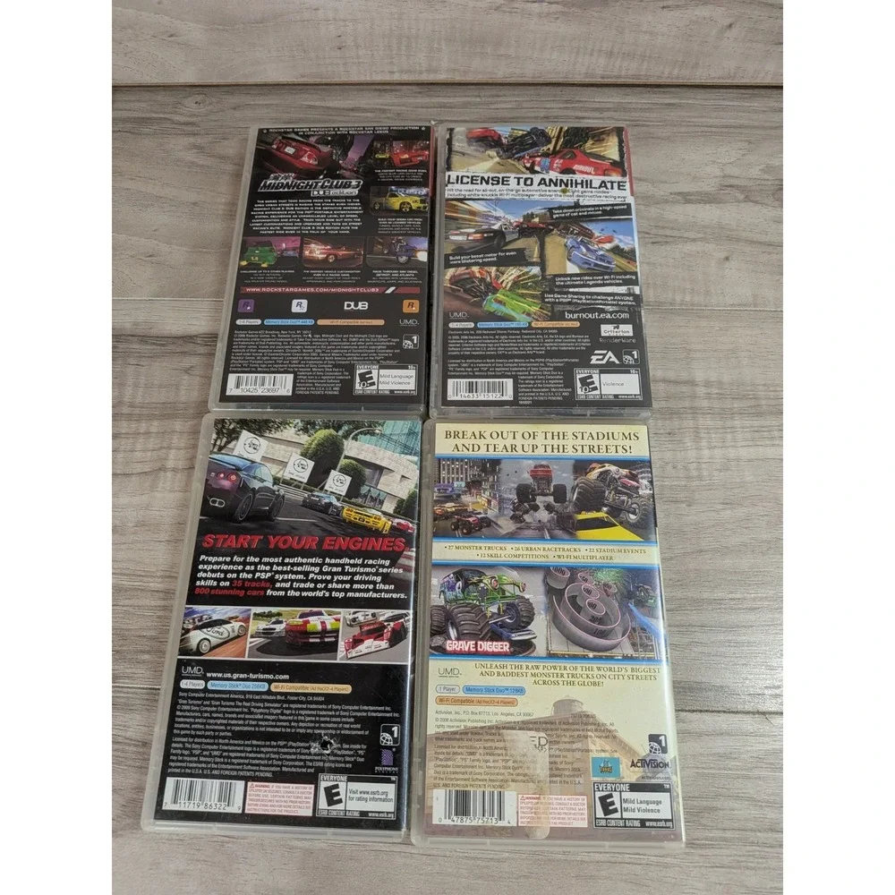 4 EMPTY PSP CASES  NO games CASE ONLY!! 2 Include Books.
